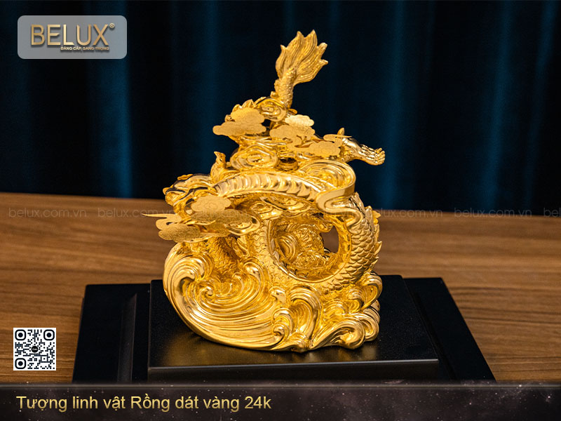 Tượng linh vật Rồng dát vàng 24k